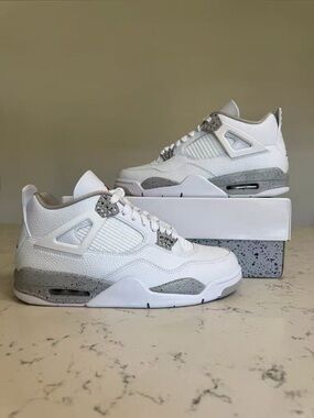 🫦New - Air Jordan 4 white oreo shoes